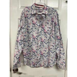 Tommy Bahama Shirt Men's Large Floral Print Long Sleeve Island Zone Button Up